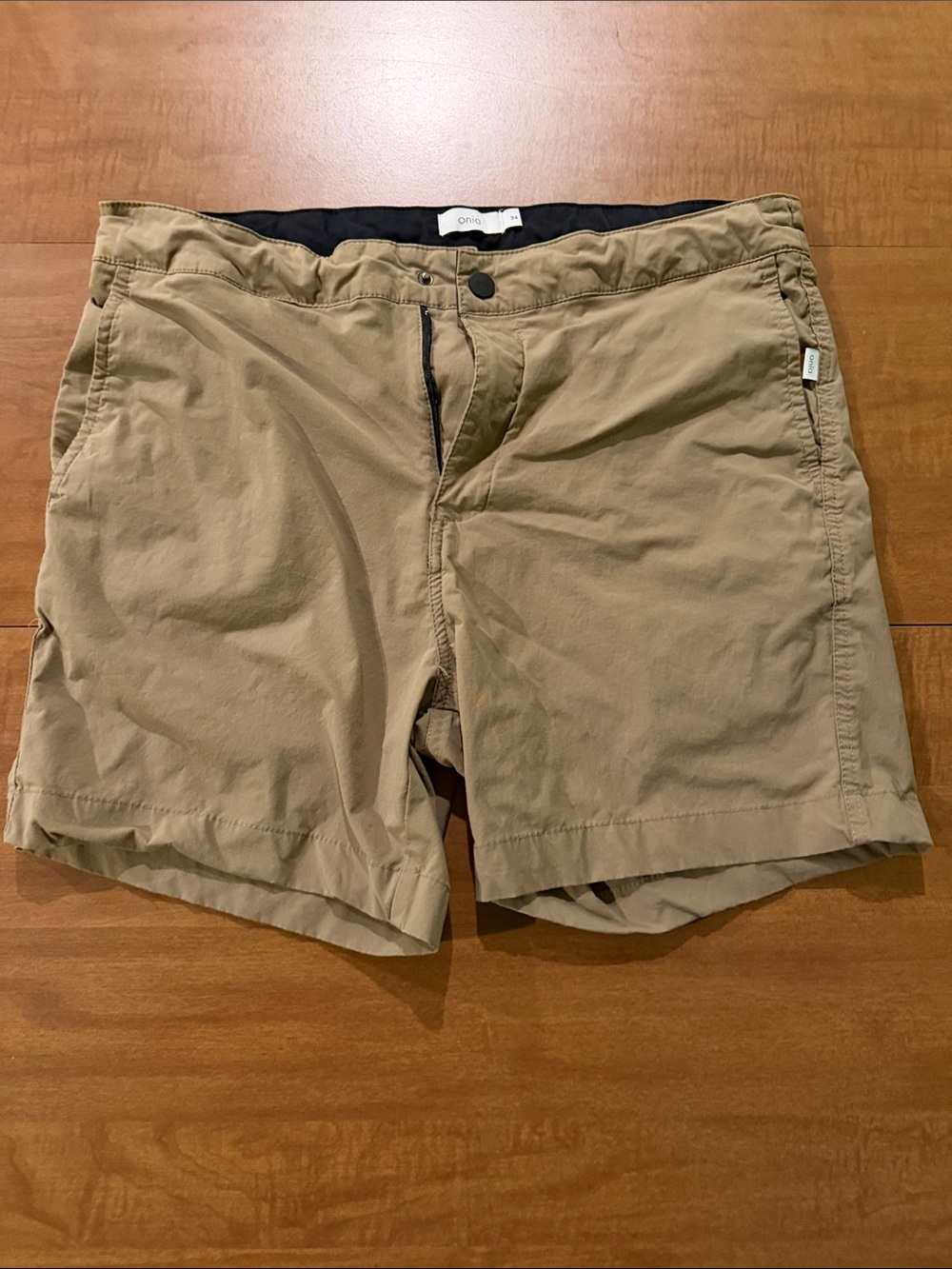 Onia Men's Flat-Front Shorts in Khaki